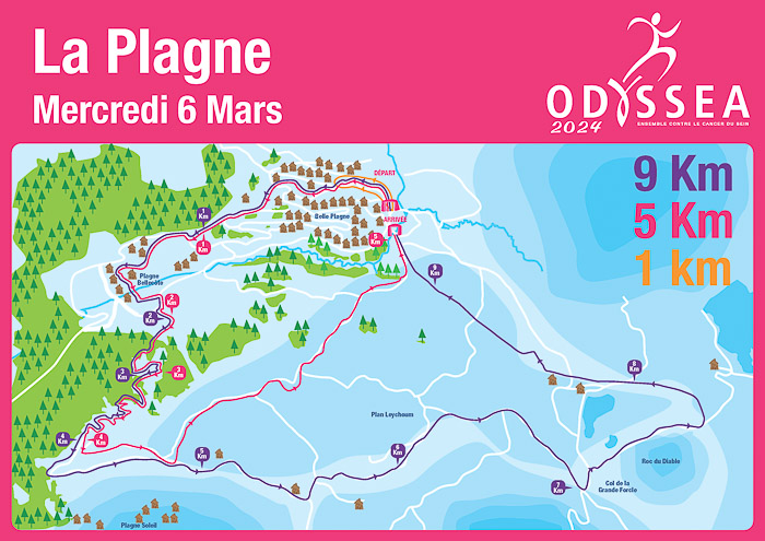 Odysséa La Plagne 2024 - Parcours